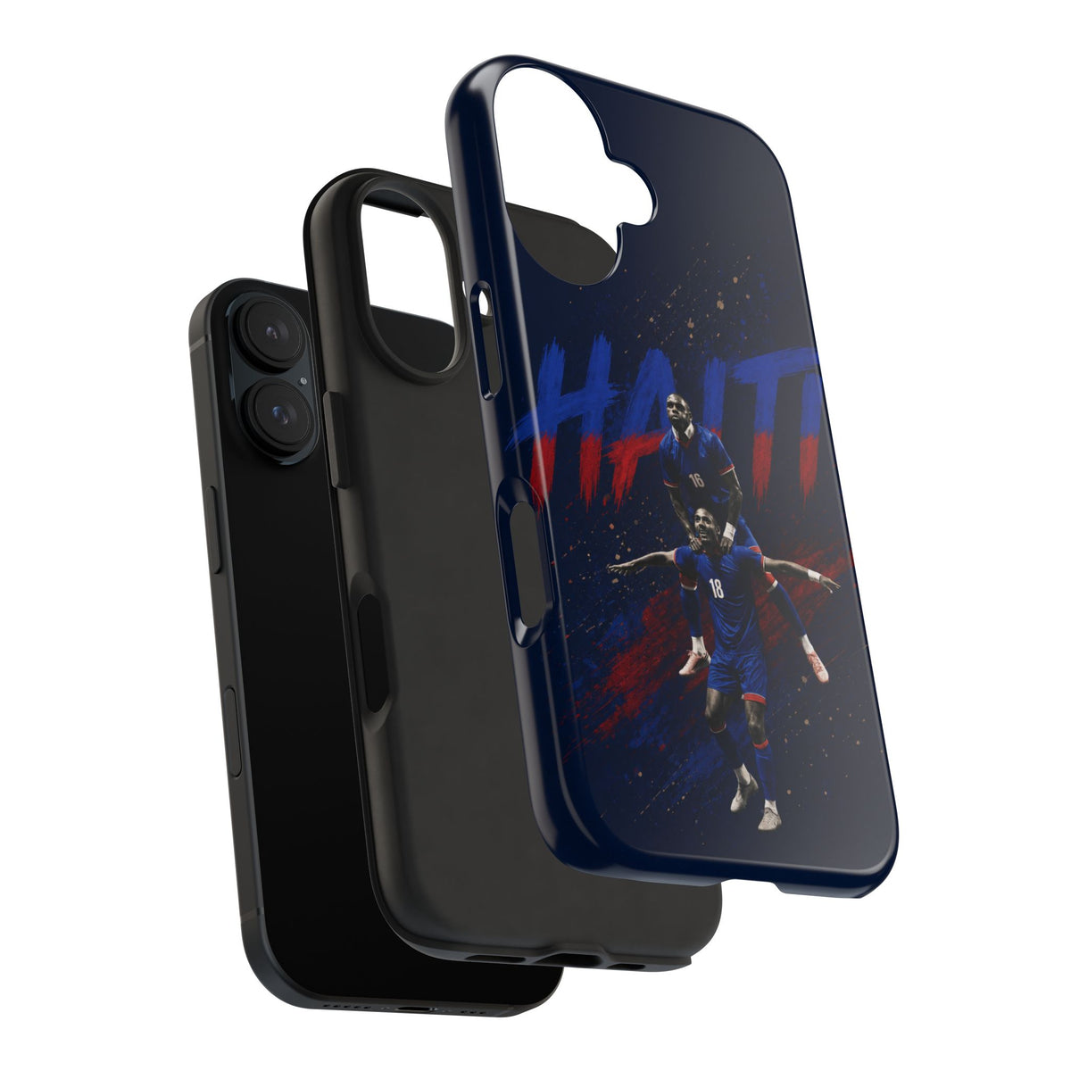 Coque de téléphone résistante Haïti Football — Housse de protection du téléphone Fierté de l'équipe