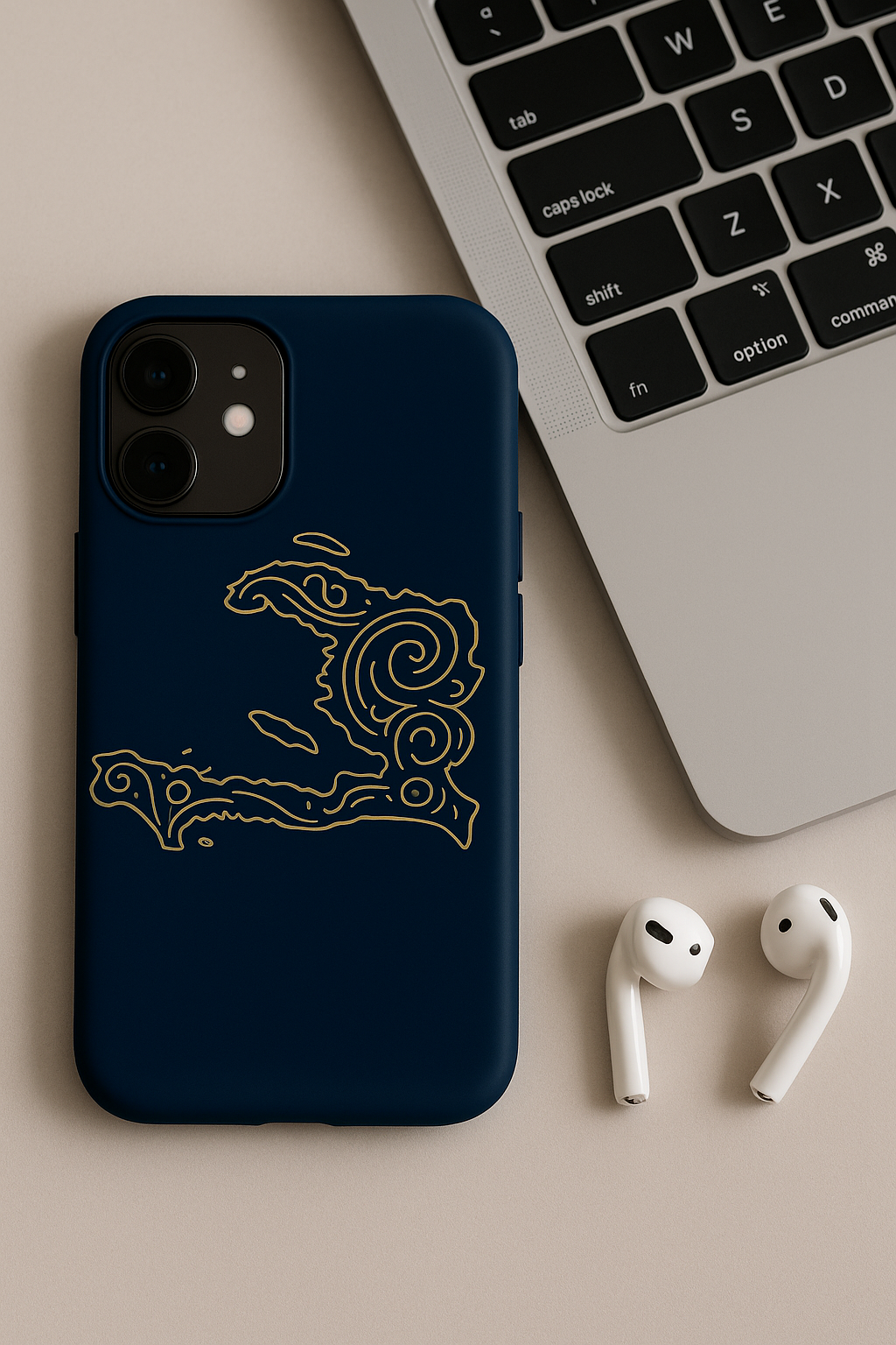 The 509 Map Edition – Haitian iPhone Case with Gold Map Design